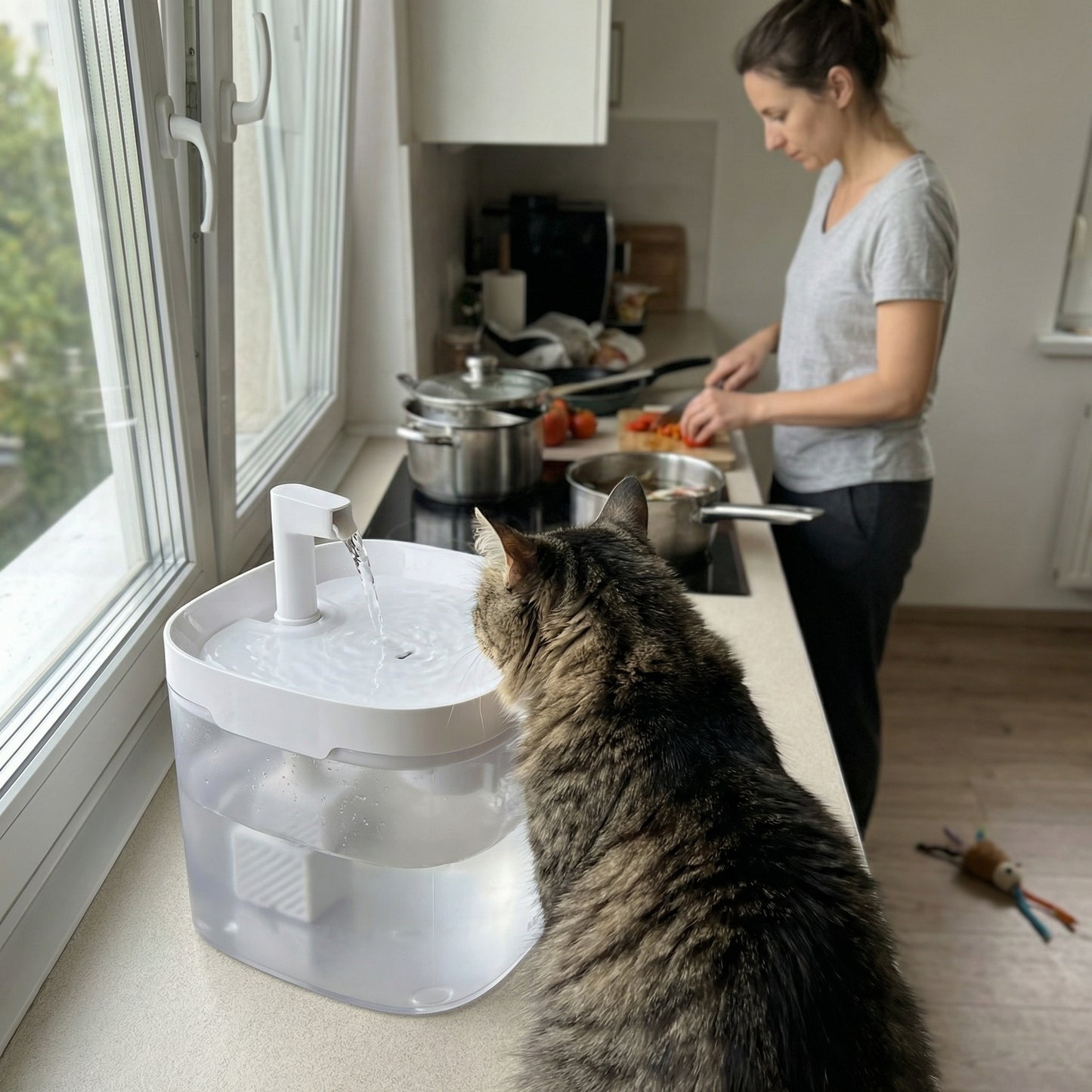 Fontaine à eau pour chat automatique 1,5 L silencieux