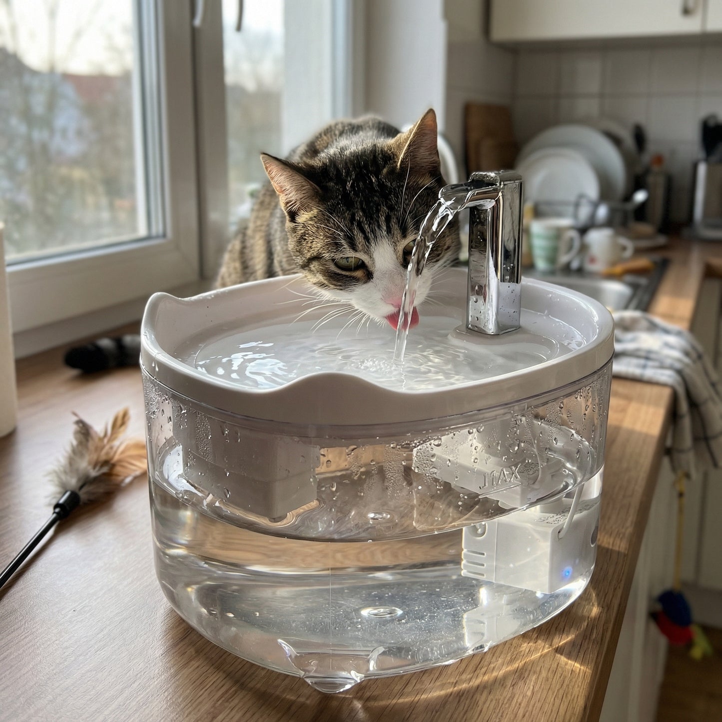 Fontaine à eau pour chat automatique et silencieuse