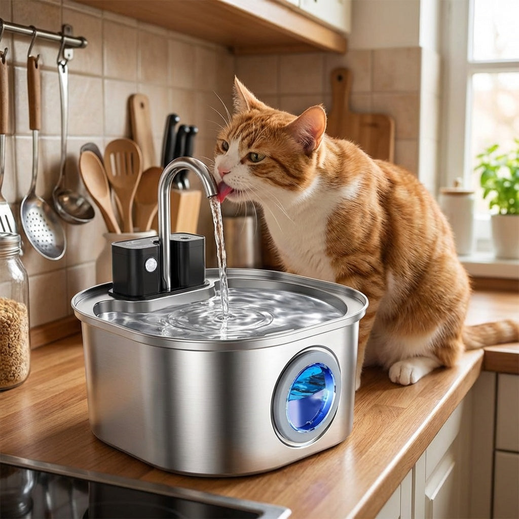 Fontaine à eau pour chat automatique sans fil 