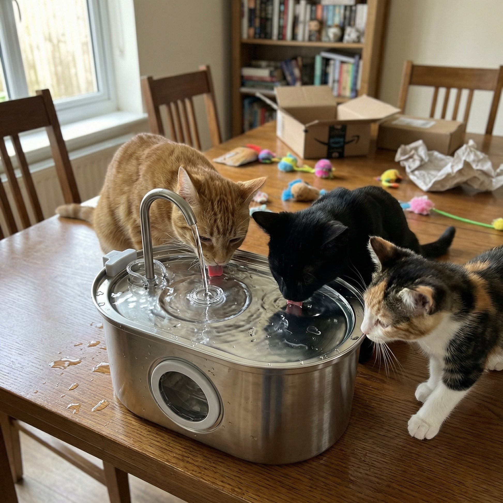 Chat buvant dans une fontaine à eau 3,2 L