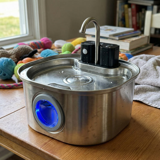 Fontaine à eau pour chat automatique en acier inoxydable 3 L