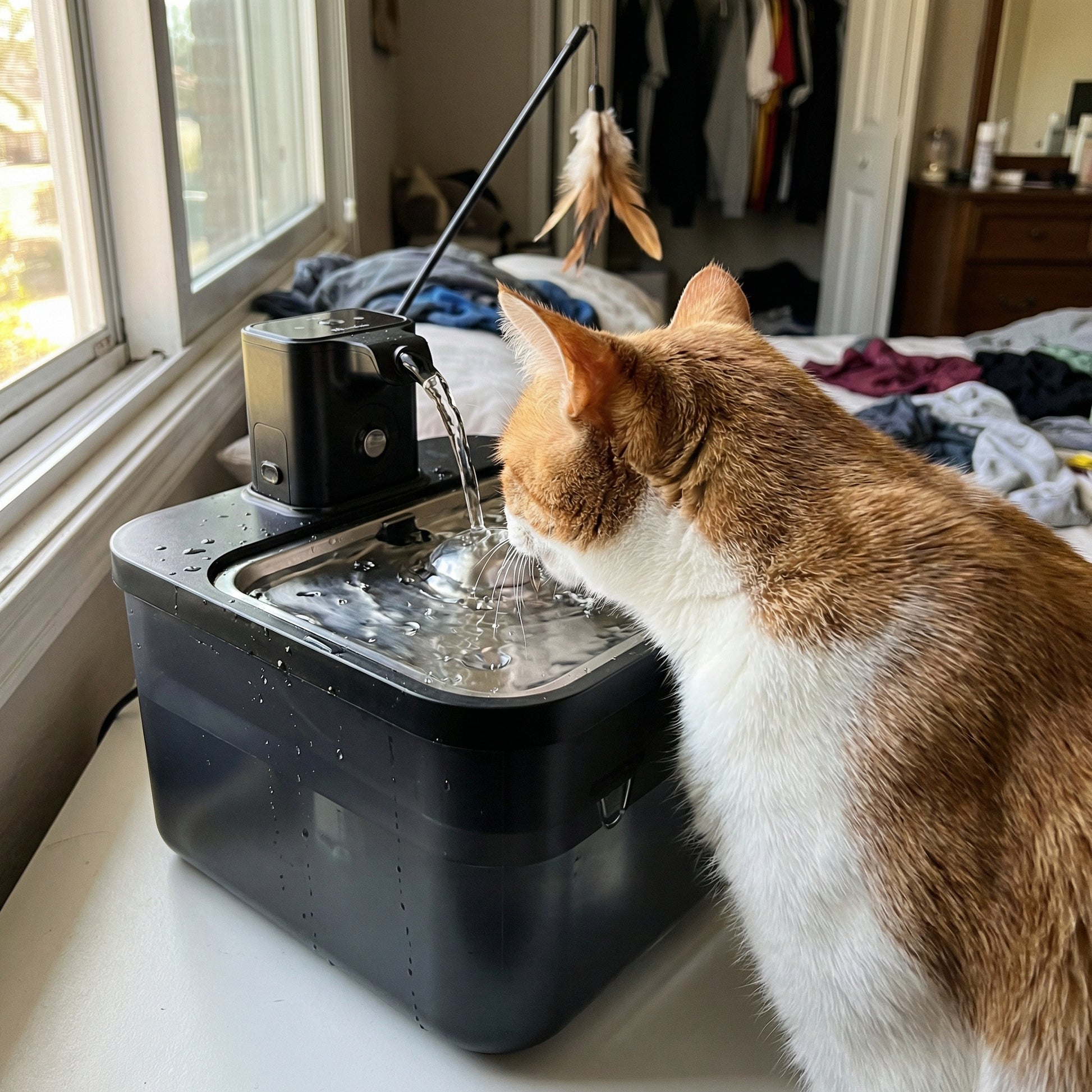 Fontaine à eau pour chat 2,5 L automatique silencieuse sans fil et avec batterie