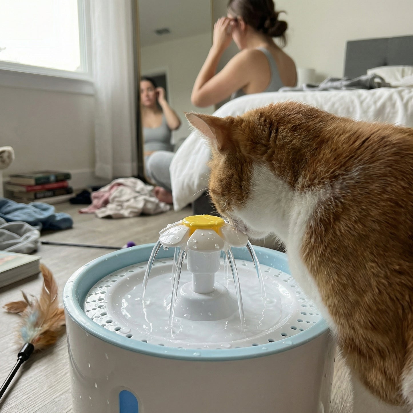 Fontaine à eau pour chat 2,4 L silencieuse 