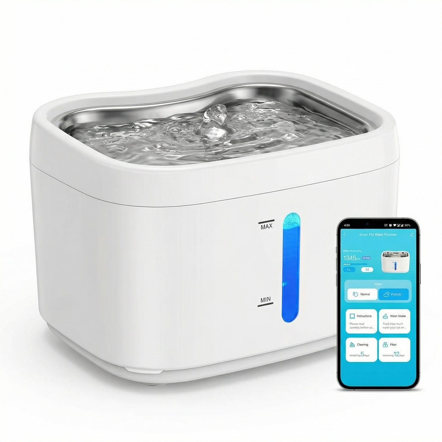 Fontaine à eau pour chat silencieuse